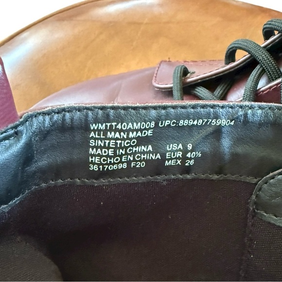 Women’s Time and Tru burgundy faux leather zip & lace up lug boots NWOT Size 9 - Picture 8 of 8